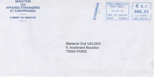 Enveloppe pour Ricardo González Alfonso