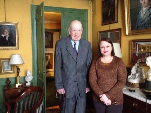 Con el escritor Bernard Minoret, uno de los protagonistas de la novela.