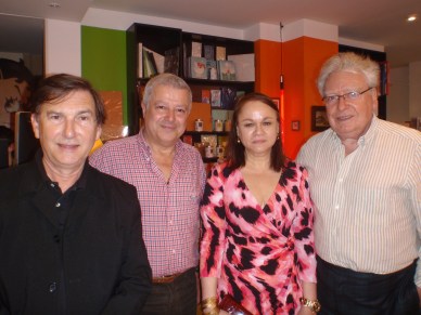 Jean-Max Méjean, Robert Delaroche, Dominique Delouche, y yo. Foto Attys L. Vega Valdés