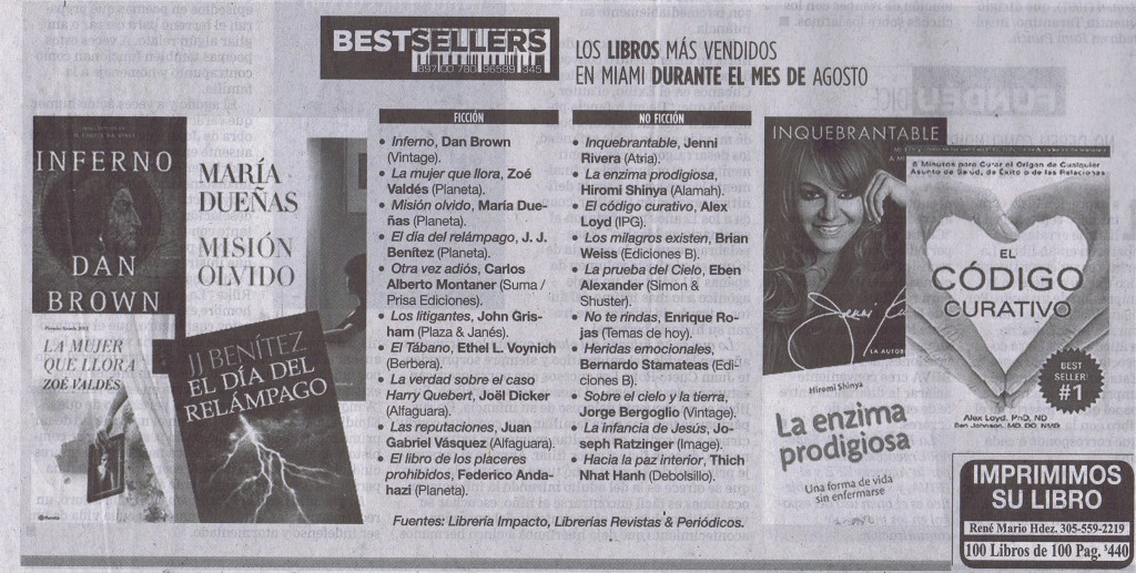 Bestsellers agosto