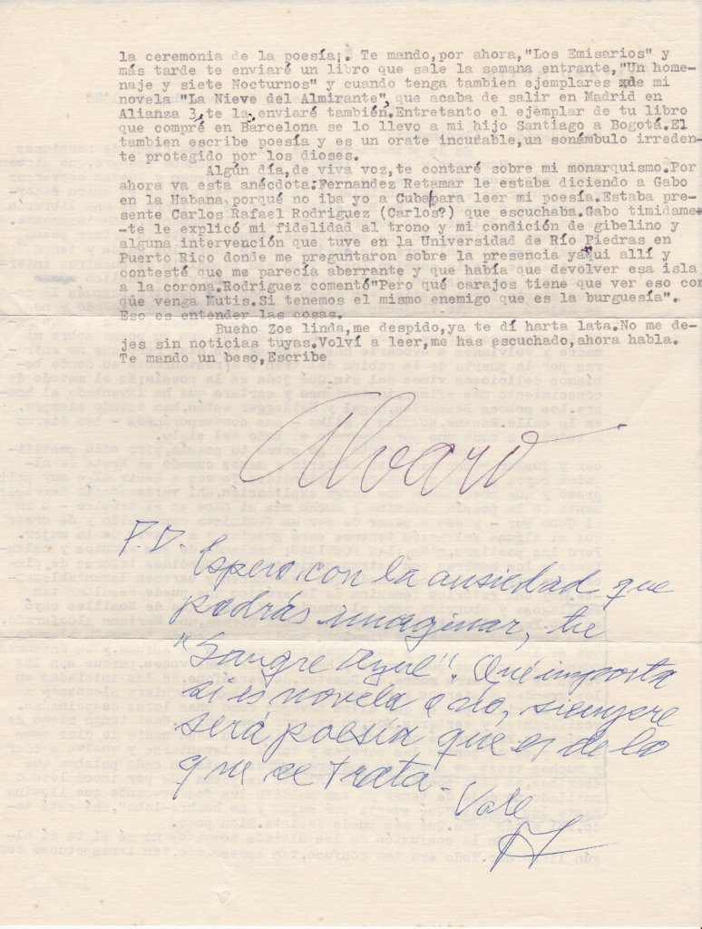 Carta Álvaro Mutis 2