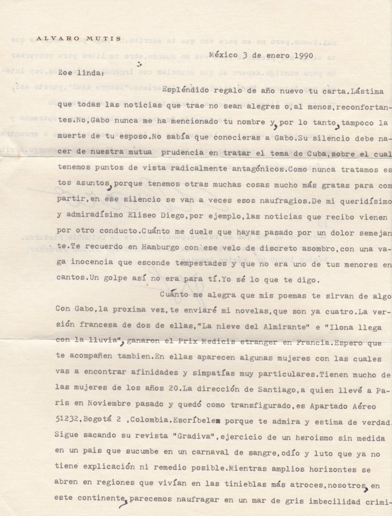 Carta Álvaro Mutis 3