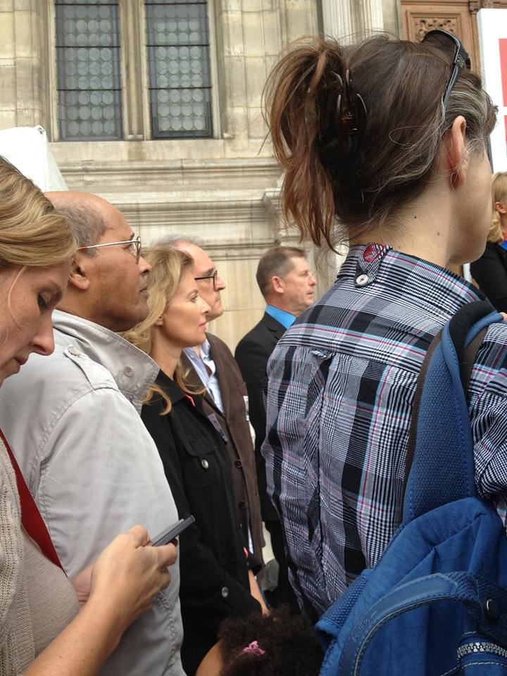 Valérie Trierweiler, Primera Dama de Francia, en el público