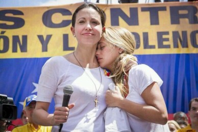 María Corina Machado y Lilian, esposa de Leopoldo López