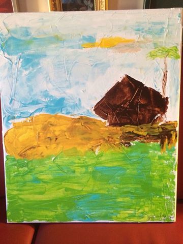 Casona de tabaco. Zoé Valdés. (acrílico sobre lienzo). 2014