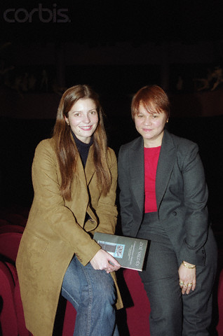 16 Dec 1999, Paris, France --- French actress Chiara Mastroianni poses with Cuban writer Zoe Valdes at the Theatre Moliere-Maison de la Poesie in Paris. --- Image by © Eric Robert/Sygma/Corbis